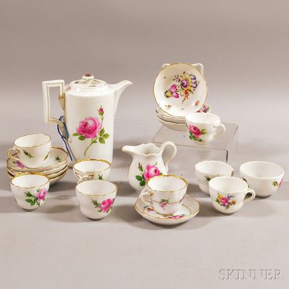 Twenty Pieces of Mostly Meissen Teaware