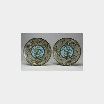 Pair of Cloisonne Plates