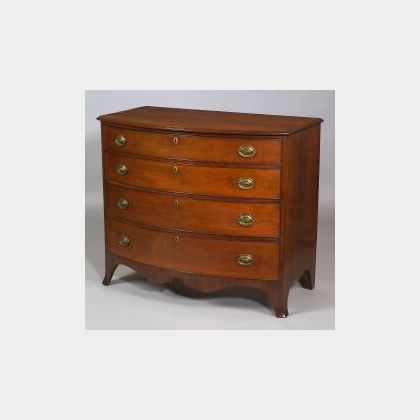 Federal Cherry and Cherry Veneer Bowfront Chest of Drawers