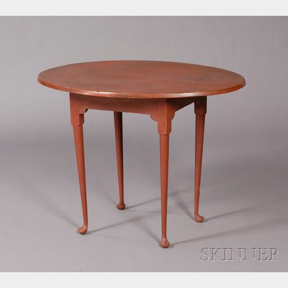 Queen Anne Red-painted Oval-top Tea Table