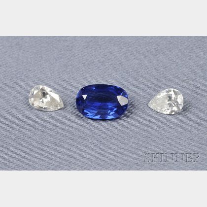 Unmounted Sapphire and Diamonds