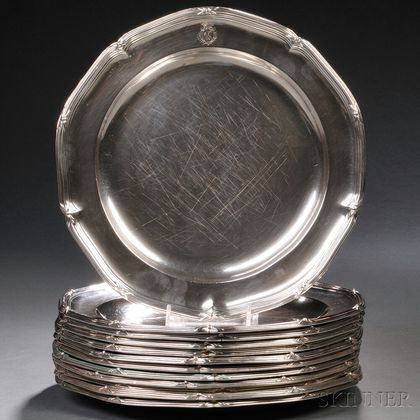Twelve George III Sterling Silver Plates