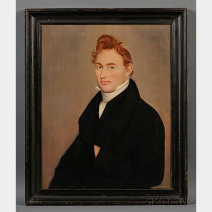 Ammi Phillips (American, 1788-1865) Portrait of a Ginger-haired Young Man.
