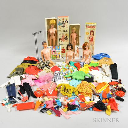 Boxed Mattel No. 850 Barbie and No. 950 Skipper with Accessories and Other Dolls. Estimate $200-400