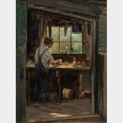 Charles Paul Gruppé (American, 1860-1940) At the Workbench