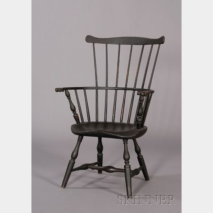 Windsor Black-painted Fan-back Armchair
