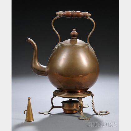 George III Copper Kettle on Stand