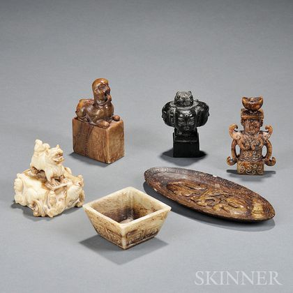 Six Carved Stone Items