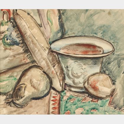 Max Weber (American, 1881-1961) Still Life: Fruit and Bowl