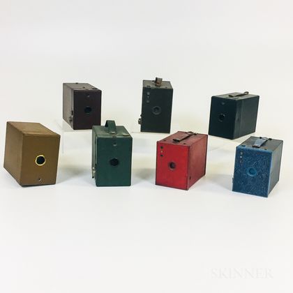 Seven Colorful Kodak Box Cameras