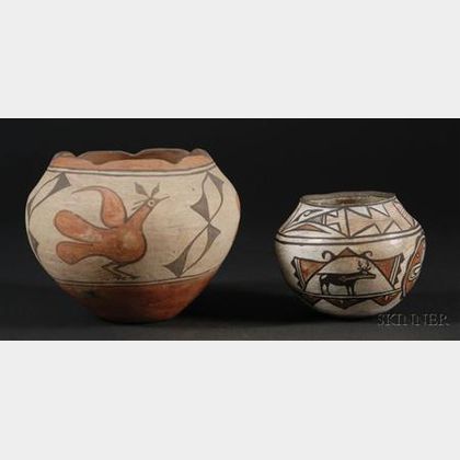 Two Southwest Polychrome Pottery Bowls