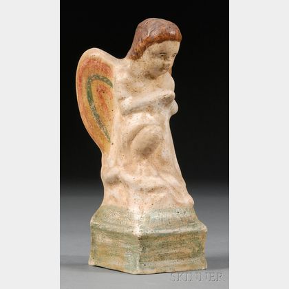 Painted Chalkware Figure of an Angel