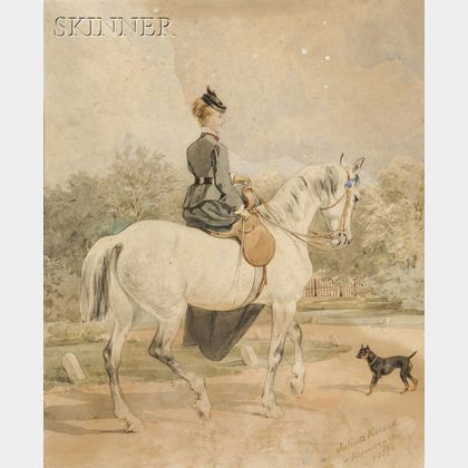Juliusz Fortunat von Kossak (Polish, 1824-1899) Lady Riding Sidesaddle