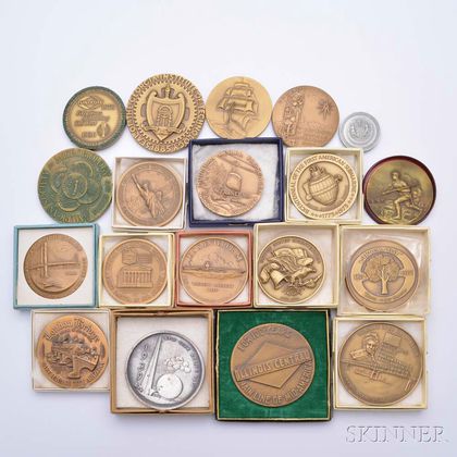 Nineteen Assorted American Mostly Bronze Commemorative Medals