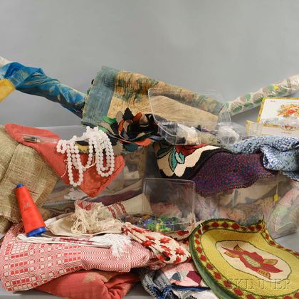 Extensive Group of Assorted Fabrics and Fragments. Estimate $300-500