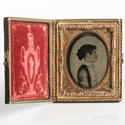Ninth-plate Daguerreotype of a Folk Portrait of a Young Girl