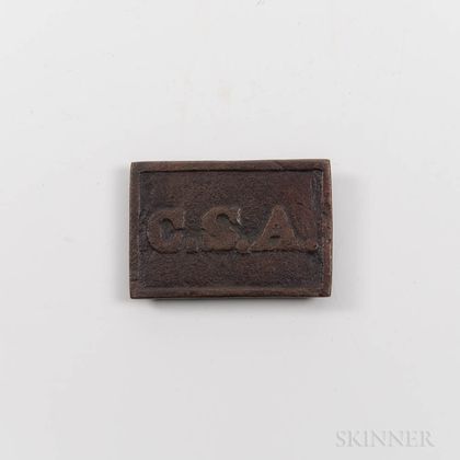 Confederate Rectangular "CSA" Belt Plate