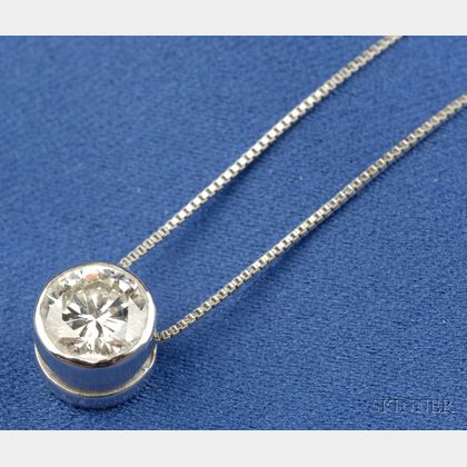 Platinum and Diamond Pendant Necklace