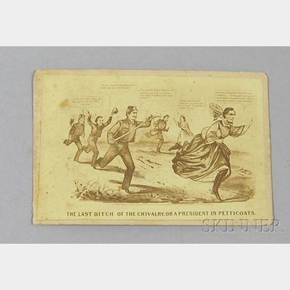 Civil War Era Carte de Visite Political Caricature of the Fleeing Jefferson Davis