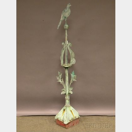 19th Century Architectural Patinated Cut Sheet Copper Roof Finial