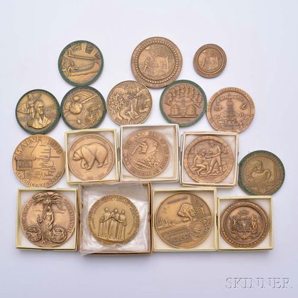 Seventeen Assorted Commemorative Bronze Medals