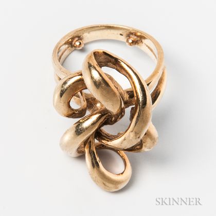 14kt Gold Abstract Knot Ring