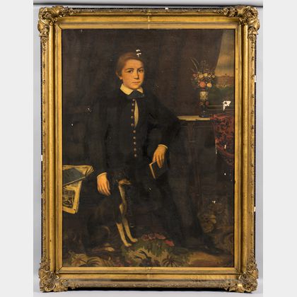 Lambert Sachs (Pennsylvania/Germany, 1818-1903) Portrait of a Boy and His Dog
