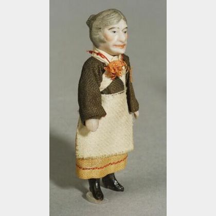 Small Jointed All Bisque Older Woman