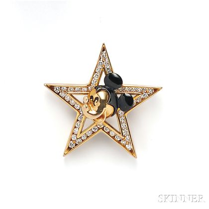 14kt Gold and Diamond Figural Brooch