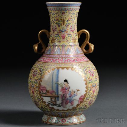 Porcelain Vase with Gilt Design