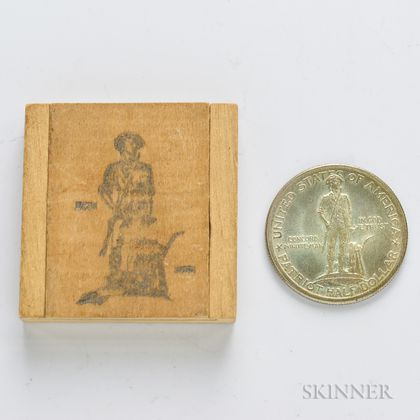 1925 Lexington Commemorative Half Dollar with Original Stamped Box. Estimate $50-75