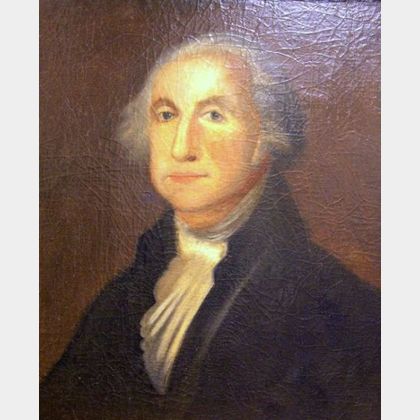 Framed Oil Portrait of George Washington. 