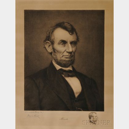 Lincoln, Abraham (1809-1865) Engraved Portrait by Jacques Reich (1852-1923).