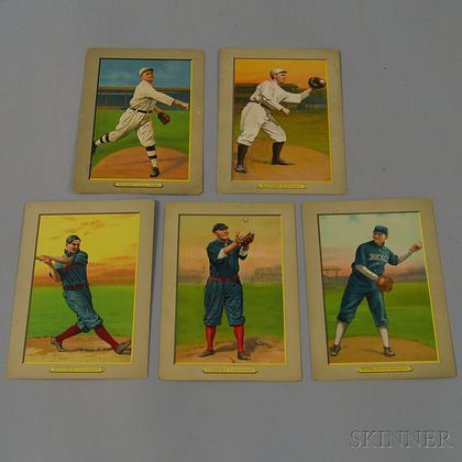 Five Turkey Red Cigarette Series Illustrated Baseball Cards