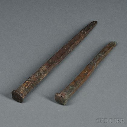 Two "US" Marked Revere Copper Spikes