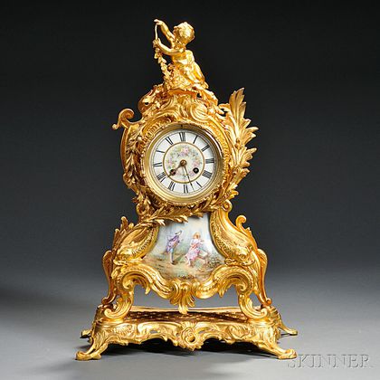 French Rococo-style Shelf Clock
