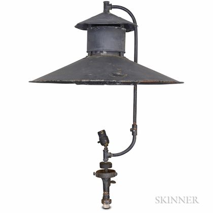The Best Street Light Co. Black-painted Tin Gas Lamp