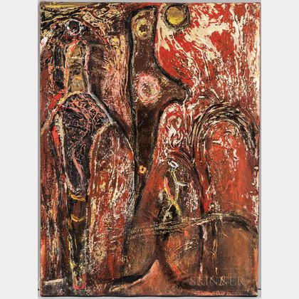 Jane Smaldone (American, b. 1953) Two Works: Red Sky