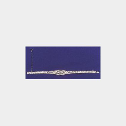 Art Deco Platinum, Sapphire and Diamond Bracelet