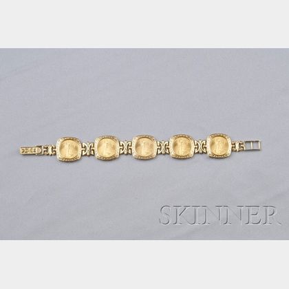Saint-Gaudens $5-Dollar Gold Coin-mounted Bracelet