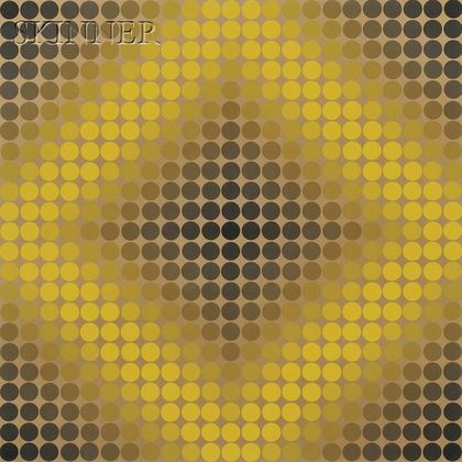Victor Vasarely (French/Hungarian, 1906-1997) Untitled (Gold Diamond)