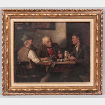 German or Austrian School, 19th Century Three Men at a Tavern Table