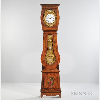 French Grain-painted Tall Case Clock