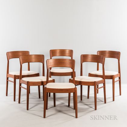 Six Korup Stole Fabrik Dining Chairs