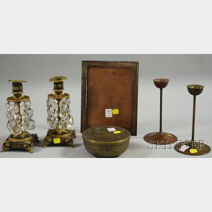 Six Assorted Decorative Metal Table Items