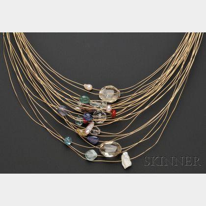 Artist Gem-set "Healing Sculpture" Necklace, Kazuko
