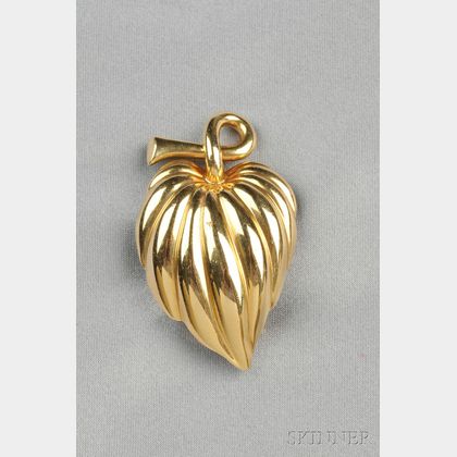 14kt Gold Leaf Brooch, Cartier