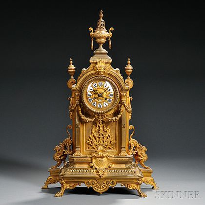 Gilt Bronze Renaissance Revival Mantel Clock