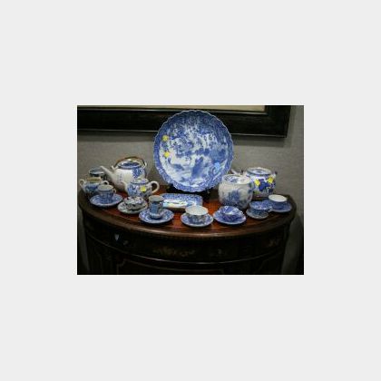 Approximately Eighteen Asian Blue and White Porcelain Table Items. 