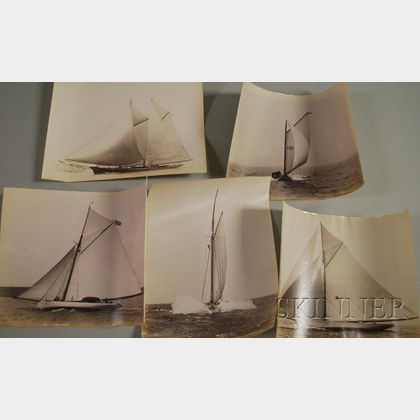 John S. Johnston (British/American, born c. 1839-1899) Lot of Five Yachting Images: Jubilee, Romona, Ramona, Sayonara